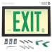 Rigid PVC Plastic EXIT Sign, black aluminum frame, green letters (6 in) Double sided