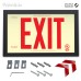 Rigid PVC Plastic EXIT Sign, black aluminum frame, red letters (6 in) Double sided