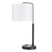 Table Lamp Brushed Nickel-Powder Coated Matte Black With two Outlet 100W