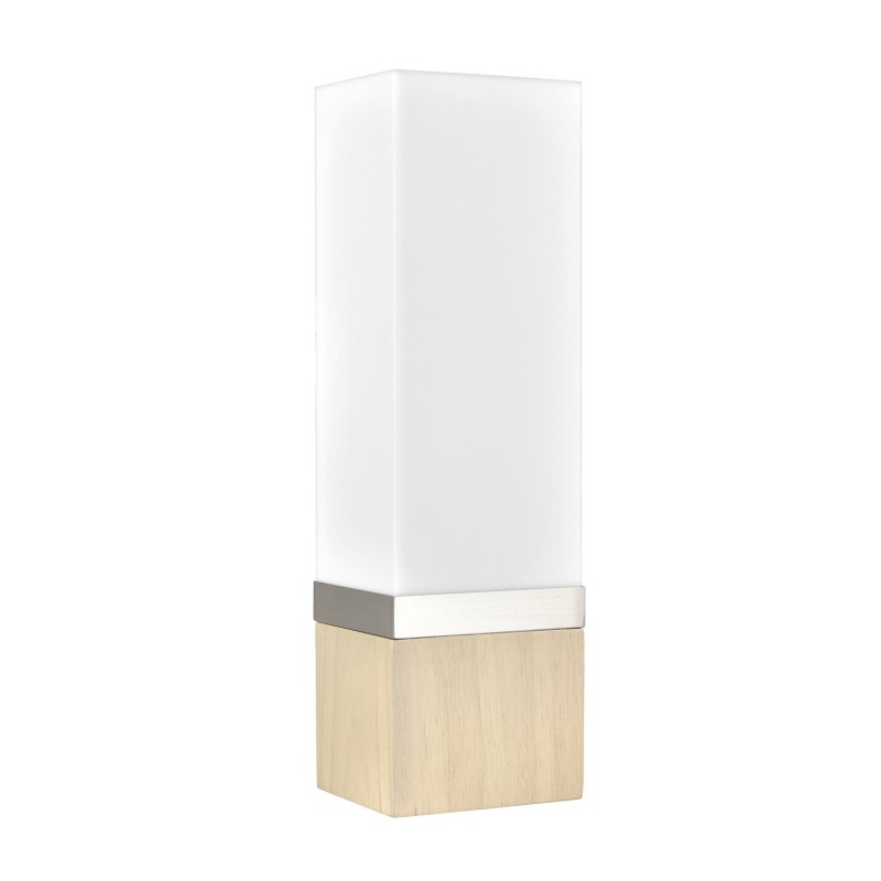 Wall Lamp Brushed nickel Plus Wood Hardwired