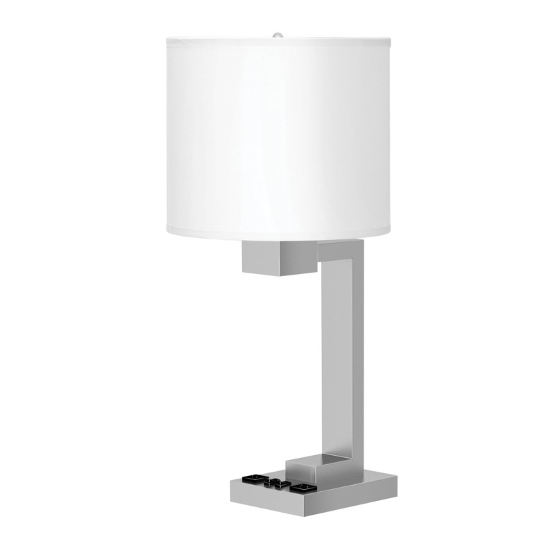 Table Lamp Brushed Nickel Plus Ebony Wood Accents