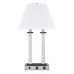 Table Lamp Brushed Nickel Plus Ebony Wood Accents 60W