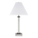 Table Lamp Brushed Nickel Plus Ebony Wood Accents with One Outlet