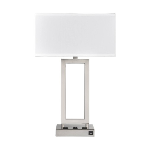 Table Lamps Brushed Nickel Two Outlet