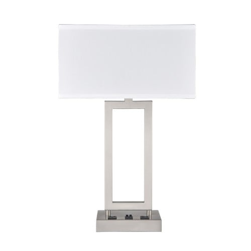 Table Lamps Brushed Nickel Two Outlet 60W