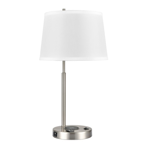 Table Lamps Brushed Nickel With One Qi Wireless Charger