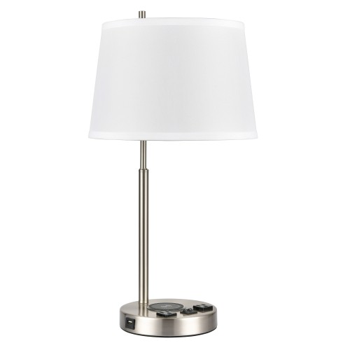 Table Lamps Brushed Nickel 60W With One USB