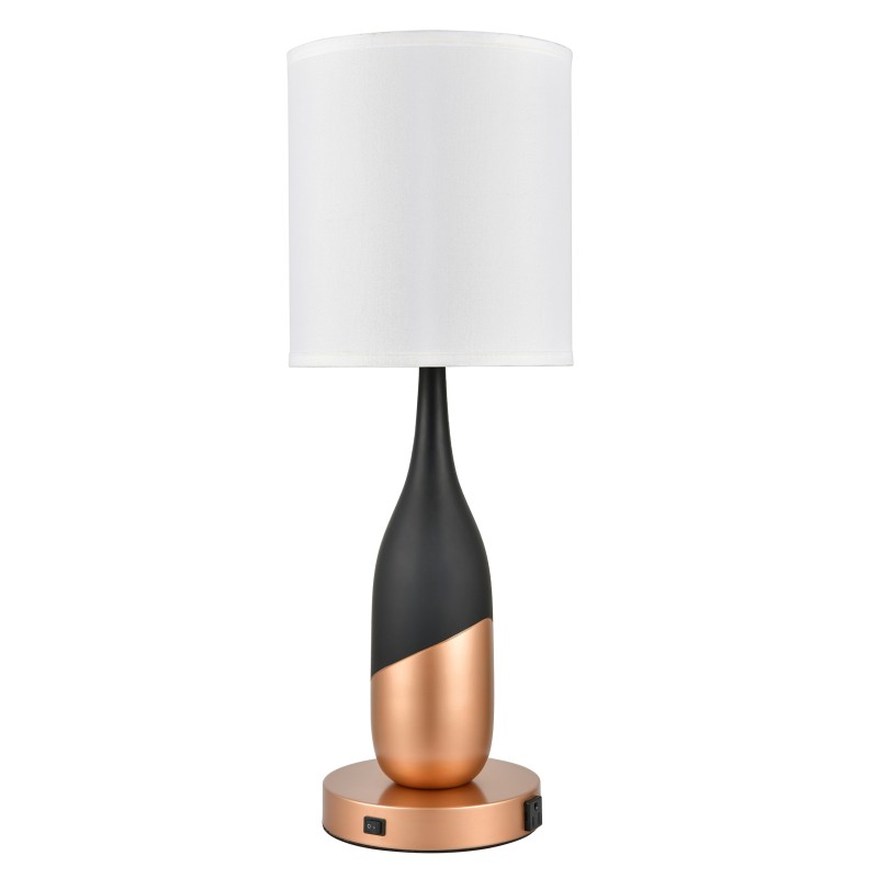 Table Lamps Powder Coated Matte Black Plus Rose Gold