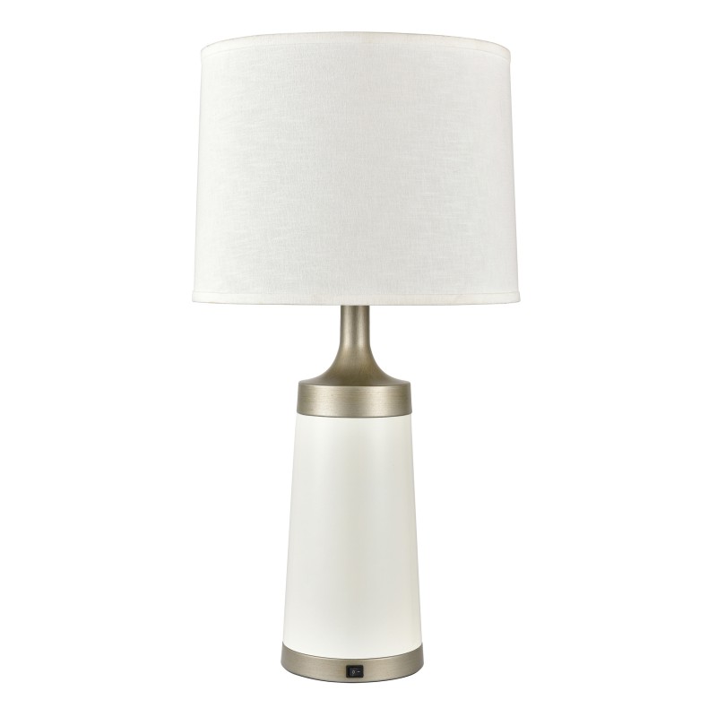 Table Lamps  Champagne Brass Plus Powder Coated Matte White