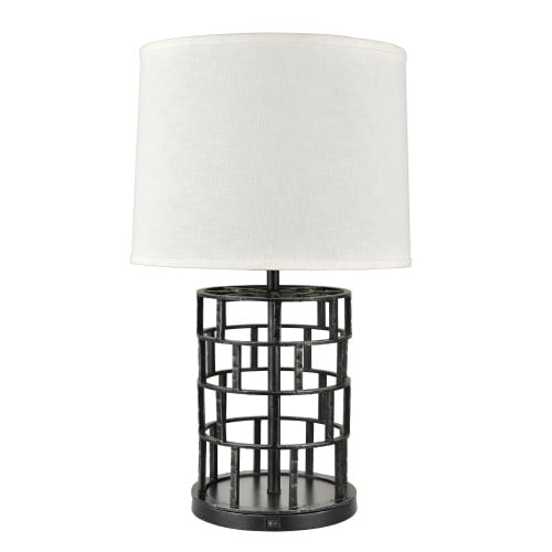 Table Lamps Powder Coated Blackened Steel 100W With One Switch