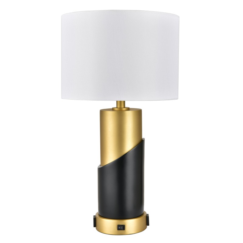 Table Lamps Satin Brass Plus Powder Coated Matte Black 100W