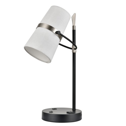 Table Lamps Powder Coated Matte Black Plus Plated Brushed Nickel