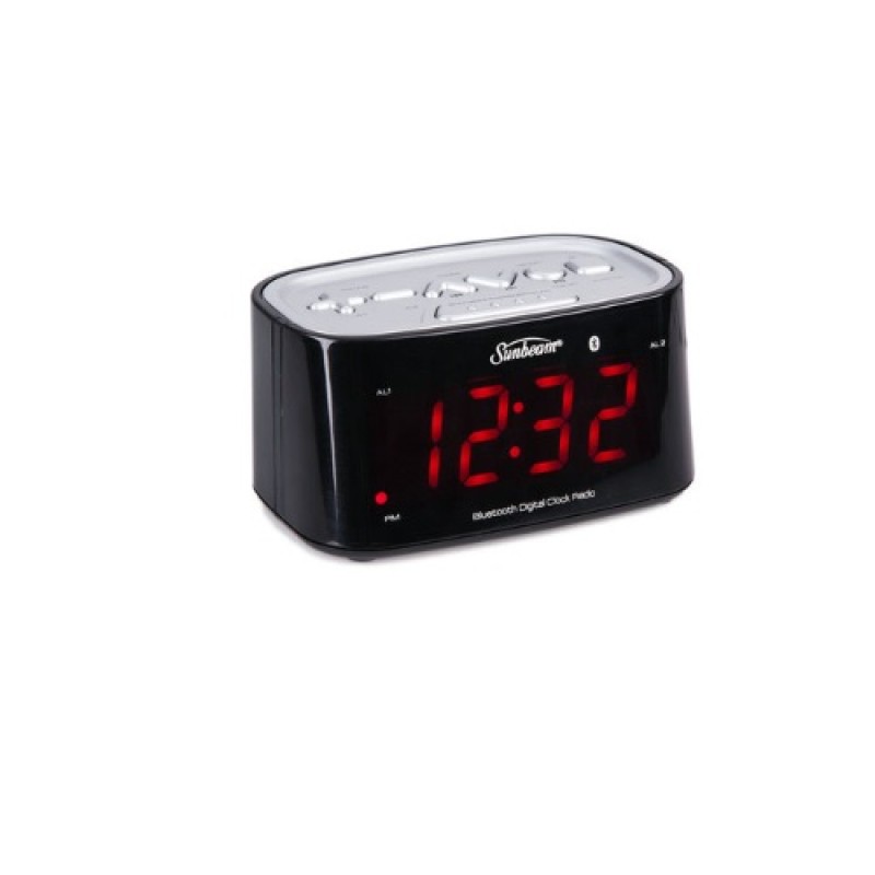 Sunbeam Bluetooth Dual Alarm Clock Radio with USB, Black