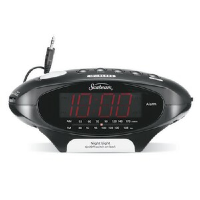 Sunbeam MP3 Ready AM/FM Alarm Clock Radio, Black  089020-000