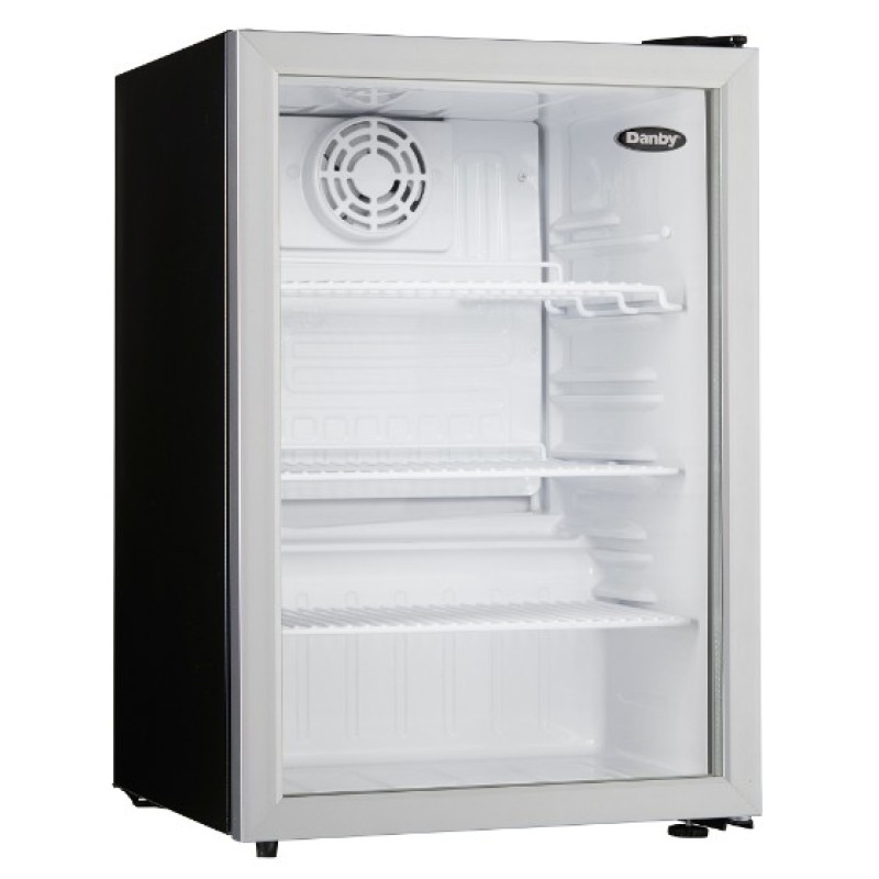 Danby 2.6 cu. ft. Compact Glass Door Fridge in Platinum