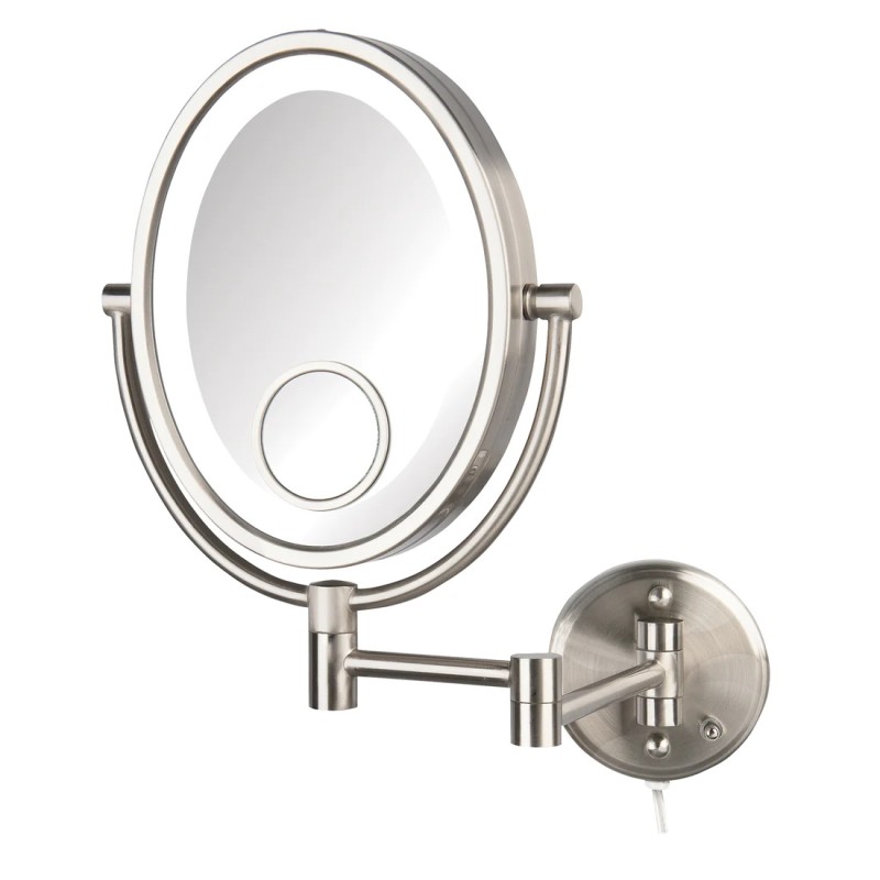 HL9515NL Lighted Wall Mount Mirror with 10X-1X Magnification