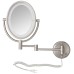 HL9515NL Lighted Wall Mount Mirror with 10X-1X Magnification