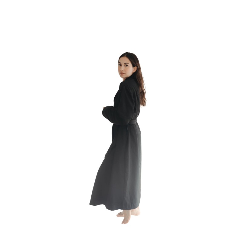 Black Twill Double Layer Robe