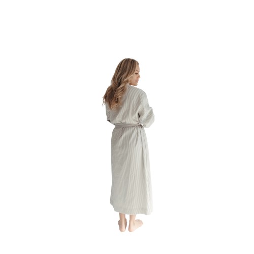 Taupe Seersucker Double Layer Robe