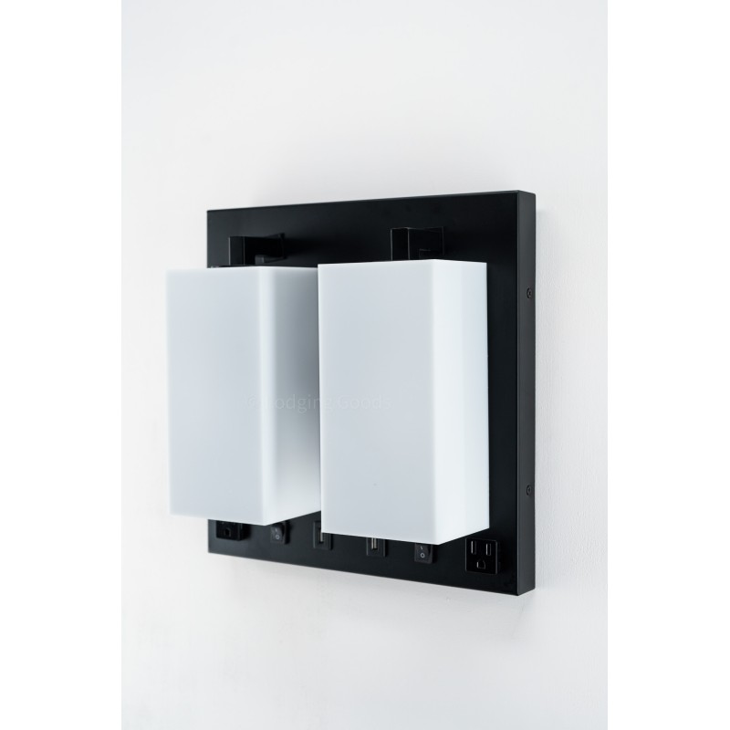 Double Wall Lamp Acrylic Shade Matte Black