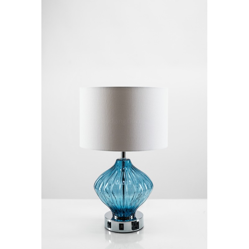 BLUE COASTAL GLASS TABLE LAMP