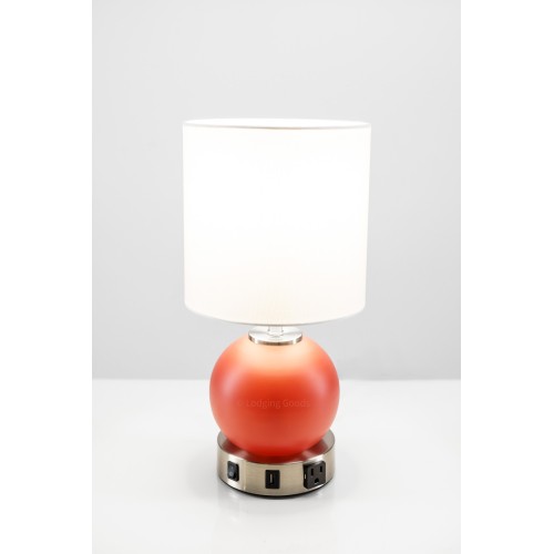 Compact Red Globe Desk Lamp