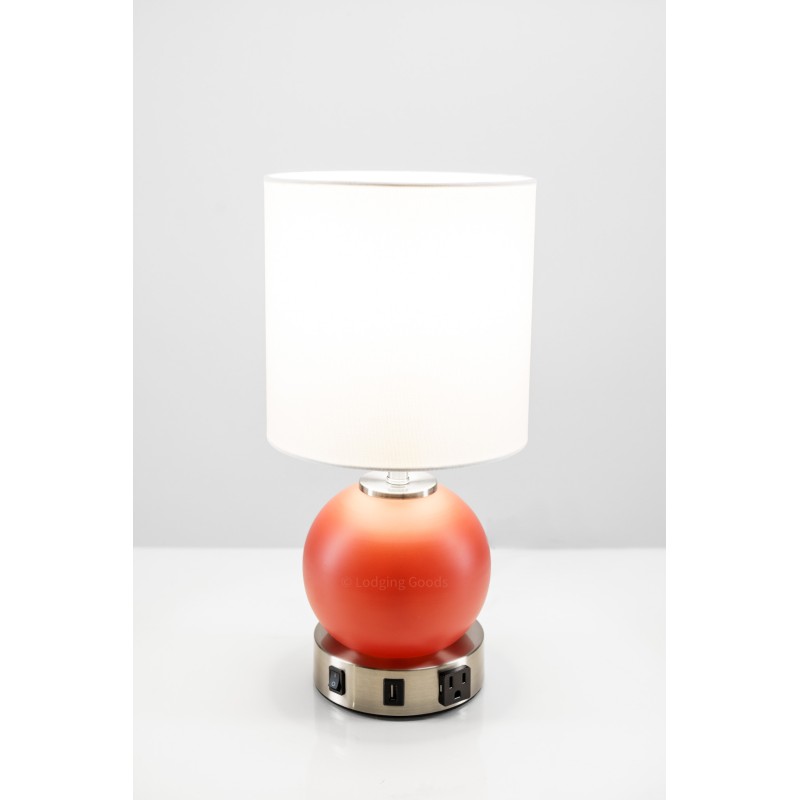 Compact Red Globe Desk Lamp