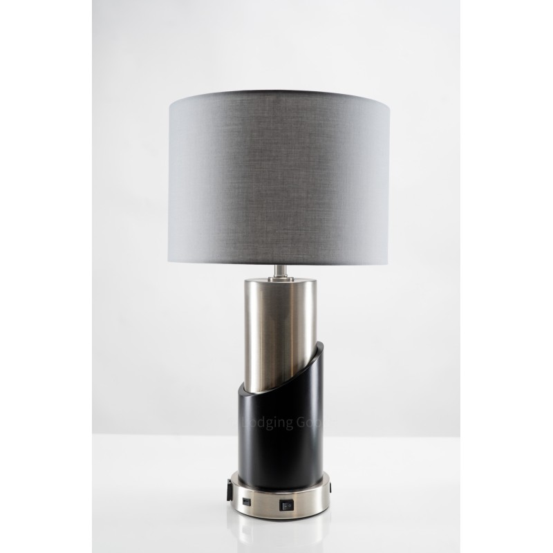 Modern Black and Brushed Nickel Table Lamp