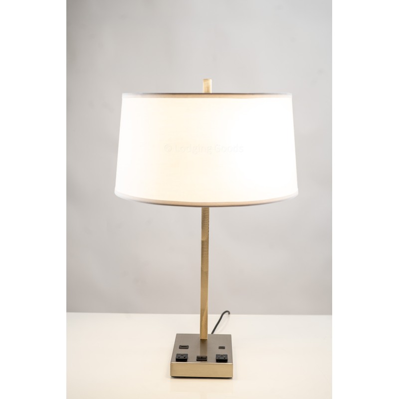 Brushed Nickel  Slanted Table Lamp Double Features