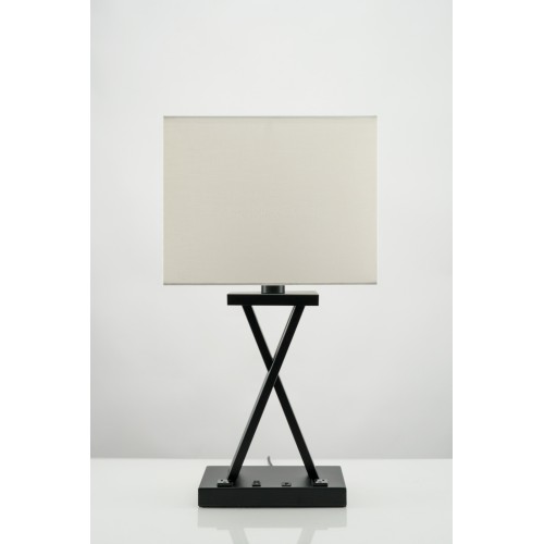 X Shaped Matte Black Table Lamp