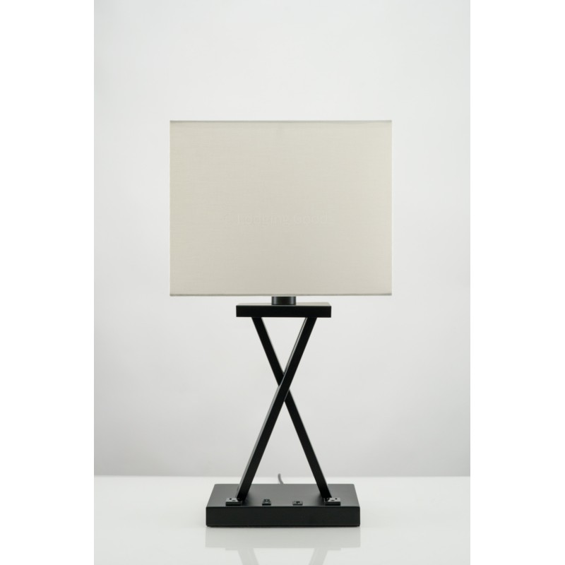 X Shaped Matte Black Table Lamp