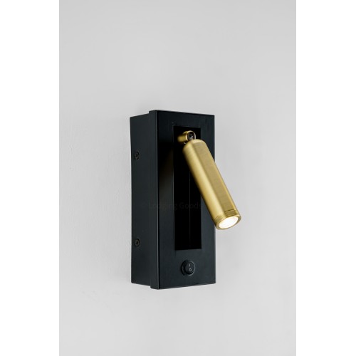 Matte Black and Gold Wall Lamp