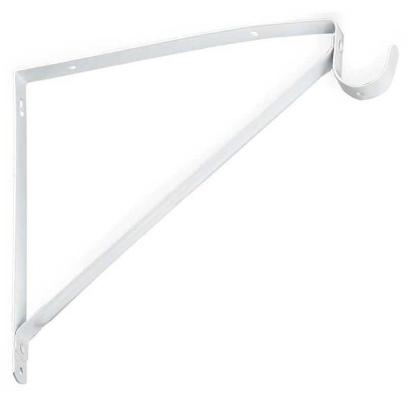 SHELF & ROD SUPPORT, HEAVY DUTY, FIXED Shelf & Rod Support  White Enamel