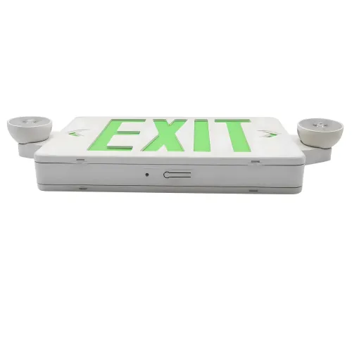 Green Combo LED Emergency Exit Sign-Battery Backup-Adjustable Light Heads | LS-ES007SG