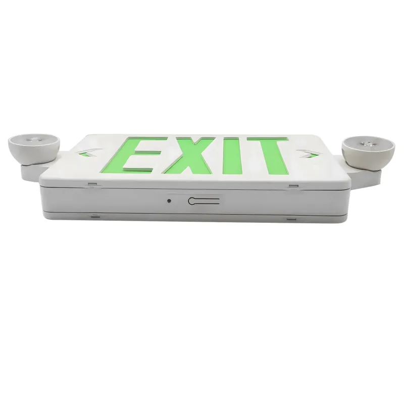 Green Combo LED Emergency Exit Sign-Battery Backup-Adjustable Light Heads | LS-ES007SG