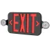 Black Combo Exit Sign Light With Two Adjustable Heads | LS-ES007SR-B