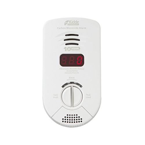 Worry-Free Bedroom Plug-in Carbon Monoxide Alarm with Sealed Lithium Battery Backup, Digital Display and Voice Alarm KN-COP-DP-10YB