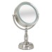 Lighted Tabletop Mirror, Brushed Satin