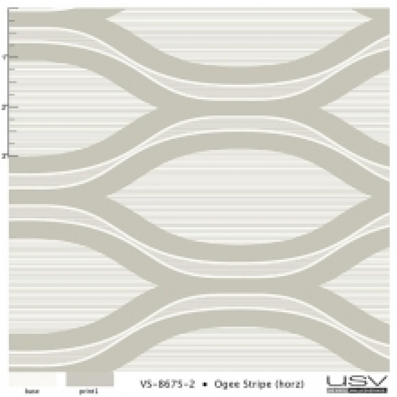 Ogee Stripe Horz Wall Vinyl