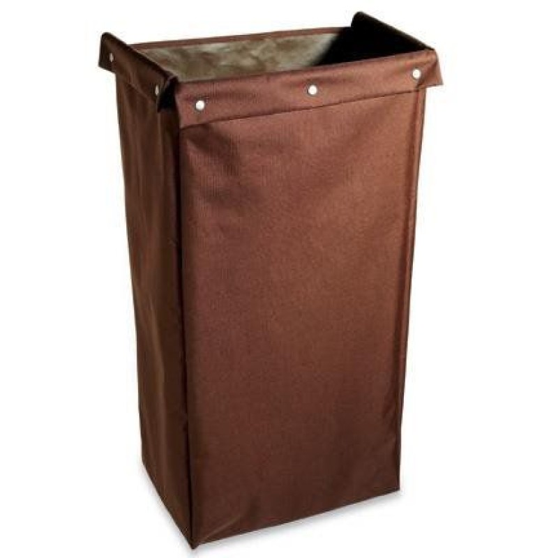 Housekeeping Cart Replacement Bag, Fold-Over & Snaps, Medium, Brown,