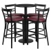 Metal Barstools - Burgundy Vinyl Seat