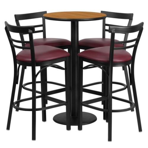 Barstools - Burgundy Vinyl Seat