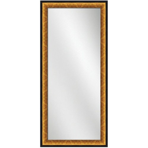 Full Length Mirror Antique Gold w/black Frame 24 x 60