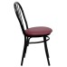 Fan Back Metal Chair - Burgundy Vinyl Seat