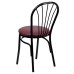 Fan Back Metal Chair - Burgundy Vinyl Seat