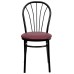 Fan Back Metal Chair - Burgundy Vinyl Seat