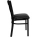 Black ''X'' Back Metal Restaurant Chair - Black Vinyl Seat