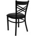 Black ''X'' Back Metal Restaurant Chair - Black Vinyl Seat