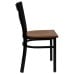 Black ''X'' Back Metal Restaurant Chair - Cherry Wood Seat