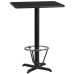 24'' x 30'' Rectangular Black Laminate Table Top with 22'' x 22'' Bar Height Table Base and Foot Ring